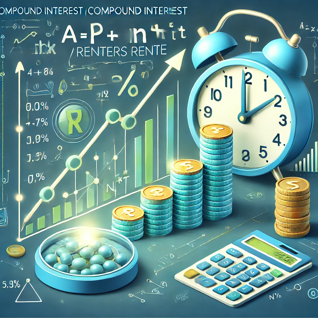 Renters rente forklaring Renters rente eksempel Finansiel vækst med renters rente Sammensat rente Formel for renters rente Eksponentiel vækst i investering Langsigtet opsparing Investering for begyndere Rente på rente beregning Økonomisk planlægning Tidens magt i investering Renters rente graf Investering og opsparing tips Øg din formue med renters rente Simplificeret renters rente forklaring